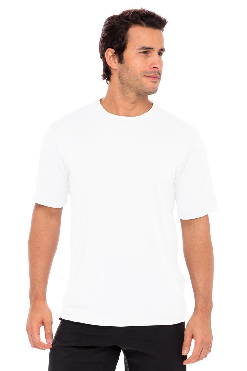 Opna Men's Big & Tall Short Sleeve Moisture Wicking Athletic T-Shirts Regular Sizes & XLT's White - Image 3